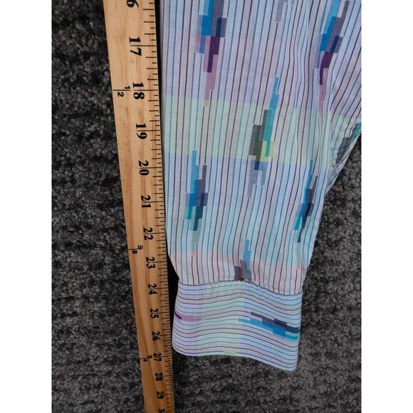 Robert Graham Shirt Mens XL Striped Geometric Print Long Sleeve Designer Casual - Picture 9 of 15